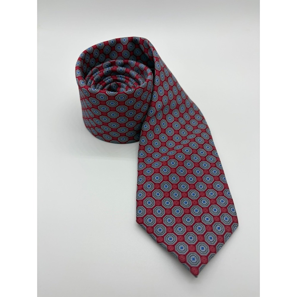 Donald J. Trump Signature Collection, Red/Blue Geometric Octogonal Pattern Tie